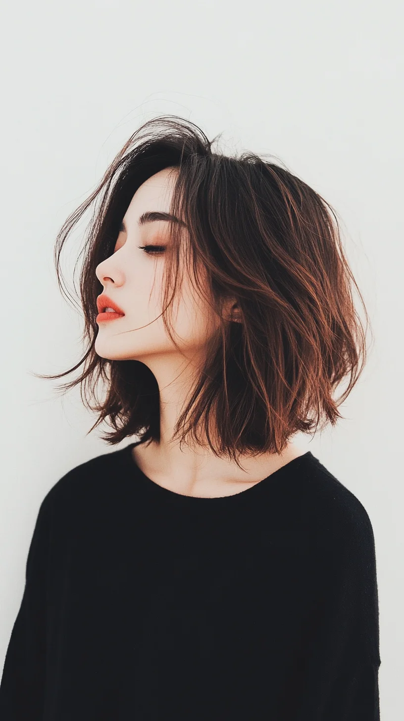 Effortlessly Chic The Textured Bob with Tousled Waves