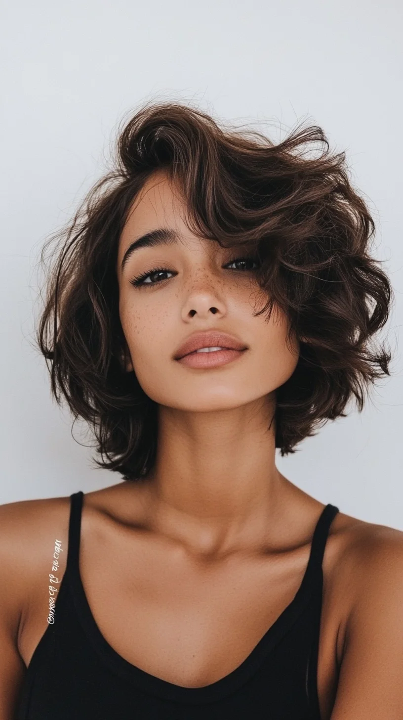 Effortlessly Chic The Textured Bob with Wavy Flourish