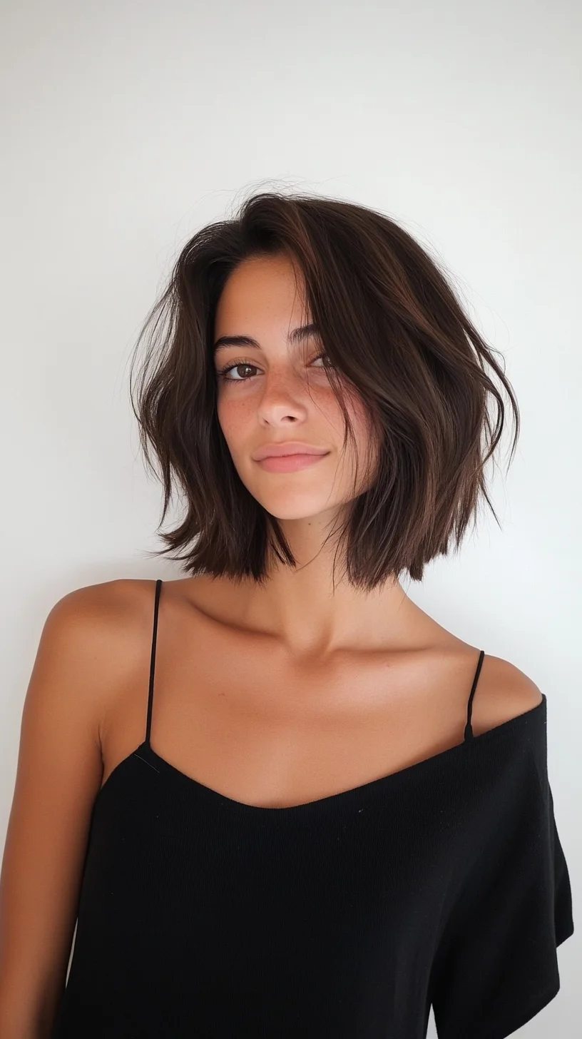 Effortlessly Chic The Textured Collarbone Bob