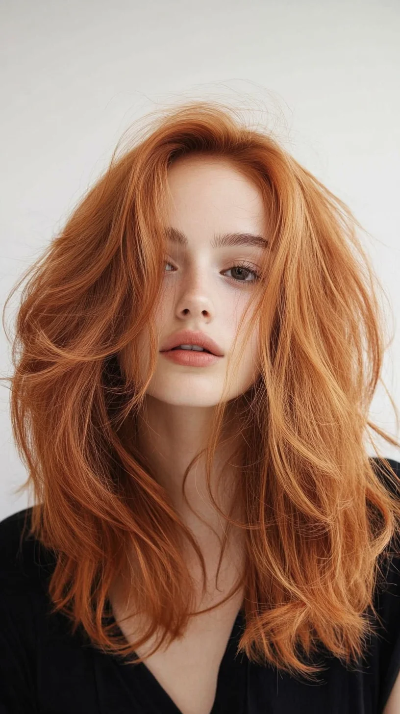 Effortlessly Chic: The Textured Copper Mane