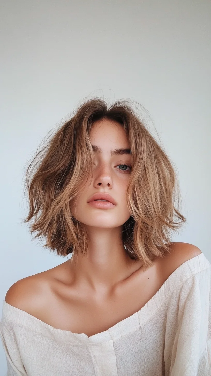 Effortlessly Chic The Textured Lob for a Modern Vibe