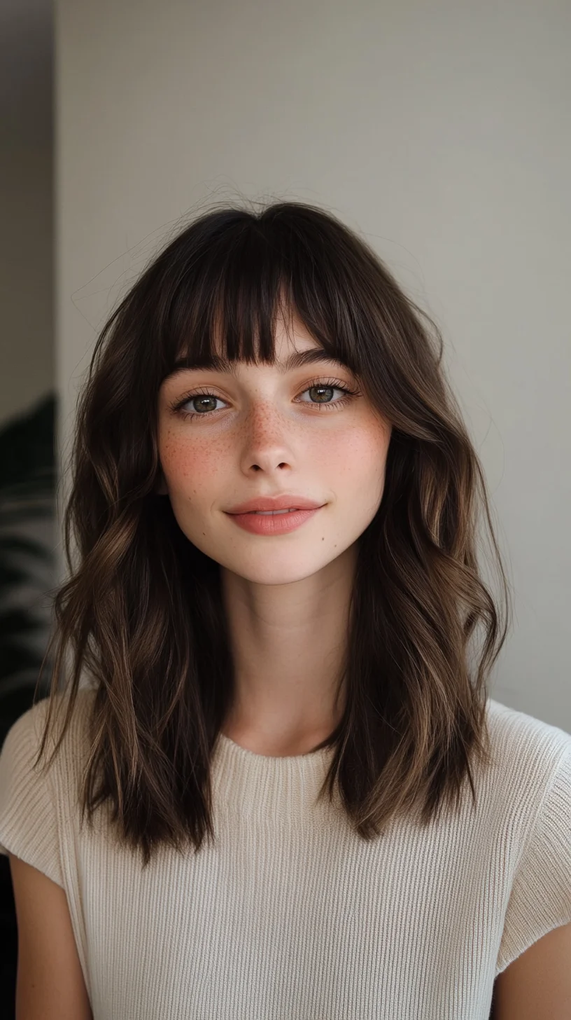 Effortlessly Chic: The Textured Lob with Flirty Bangs