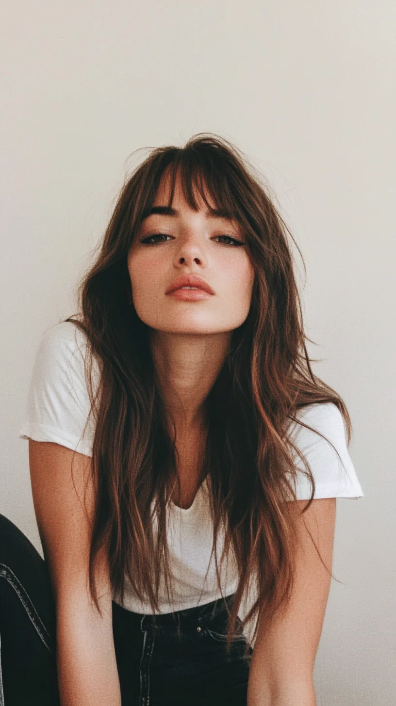 Effortlessly Chic The Textured Lob with Soft Bangs