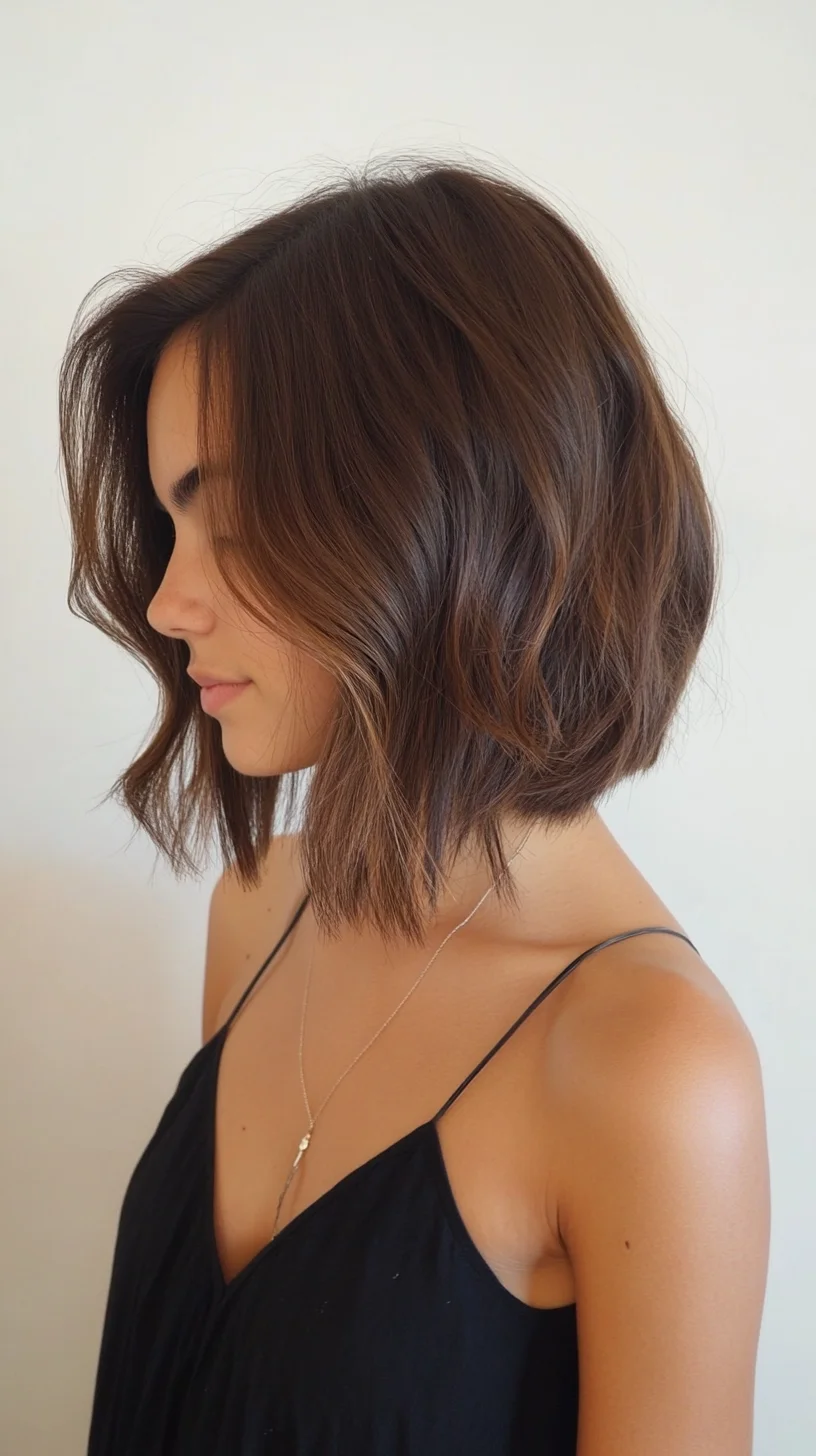 Effortlessly Chic The Textured Lob with Subtle Waves