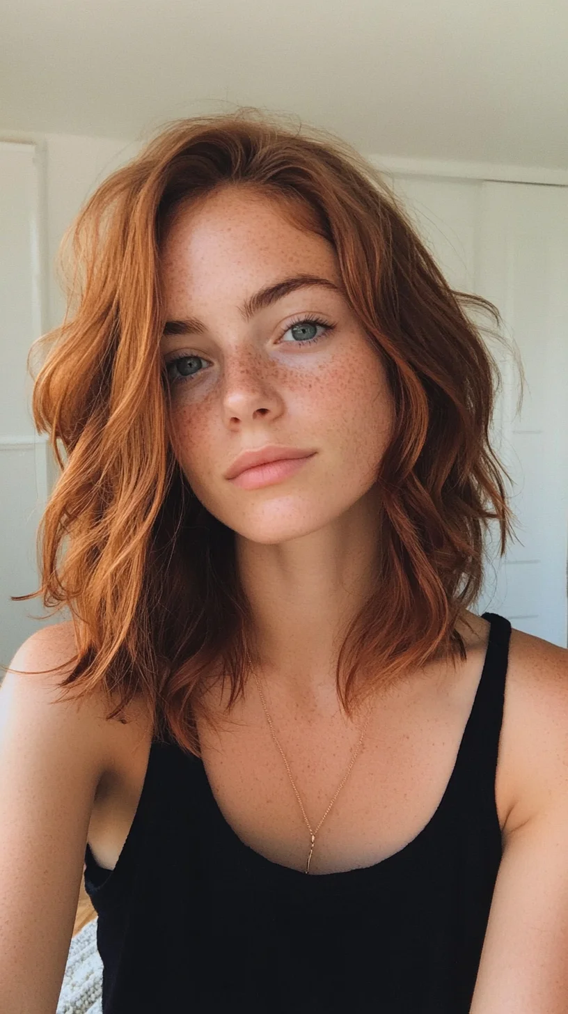 Effortlessly Chic The Textured Lob with Warm Honey Tones