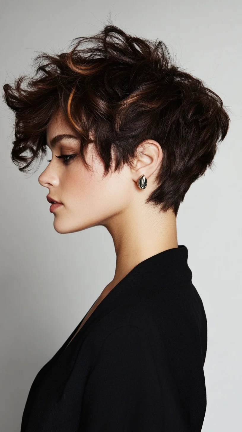 Effortlessly Chic: The Textured Pixie with Playful Curls