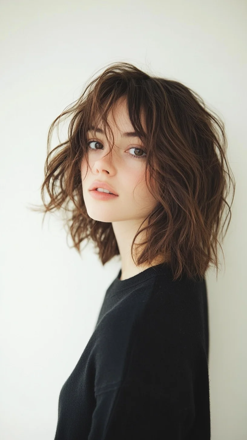 Effortlessly Chic: The Textured Wavy Bob