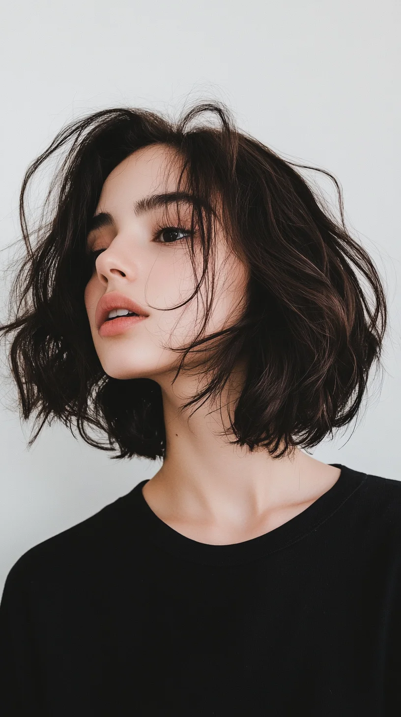 Effortlessly Chic The Textured Wavy Bob for Modern Elegance