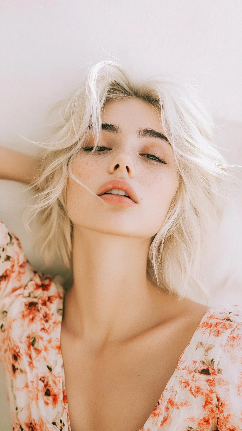 Effortlessly Chic: The Tousled Blonde Lob with Flirty Waves