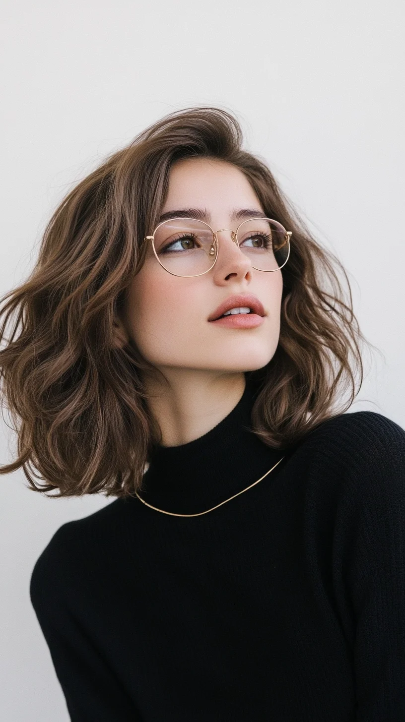 Effortlessly Chic The Tousled Bob with Glasses