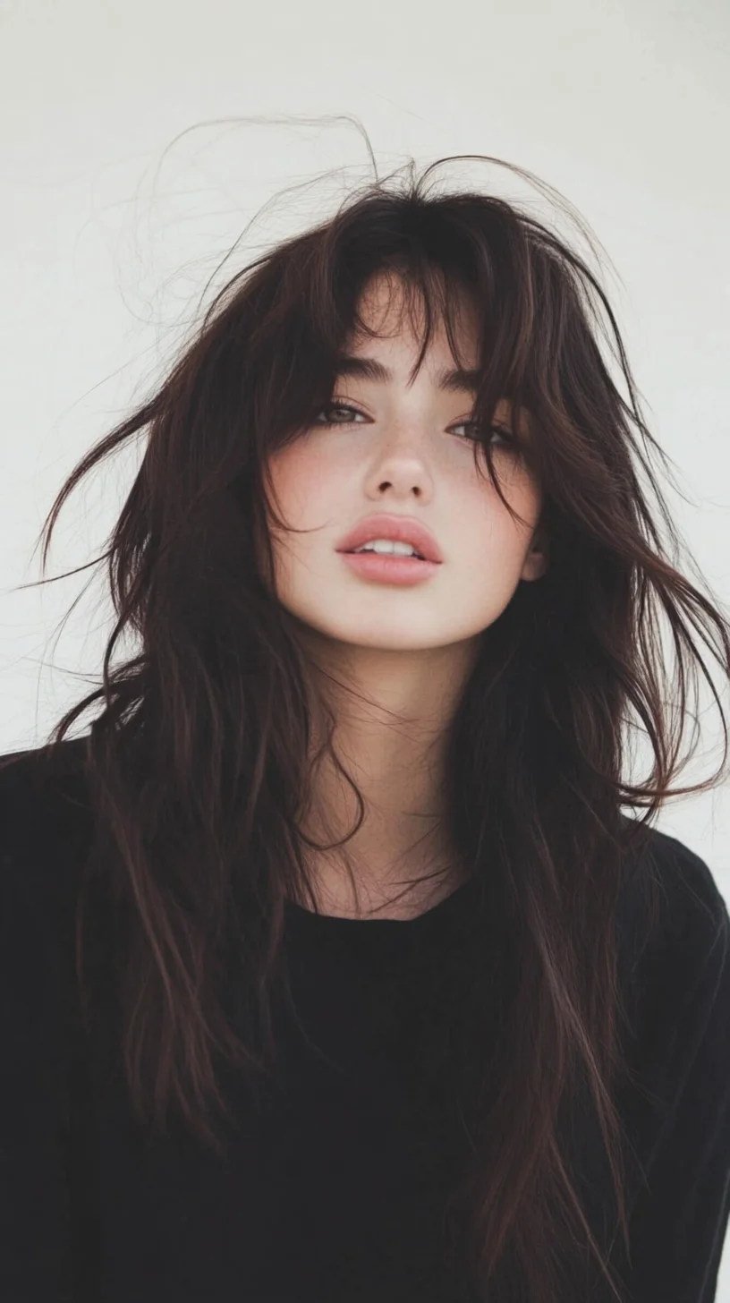 Effortlessly Chic The Tousled Layered Hairstyle with Bangs