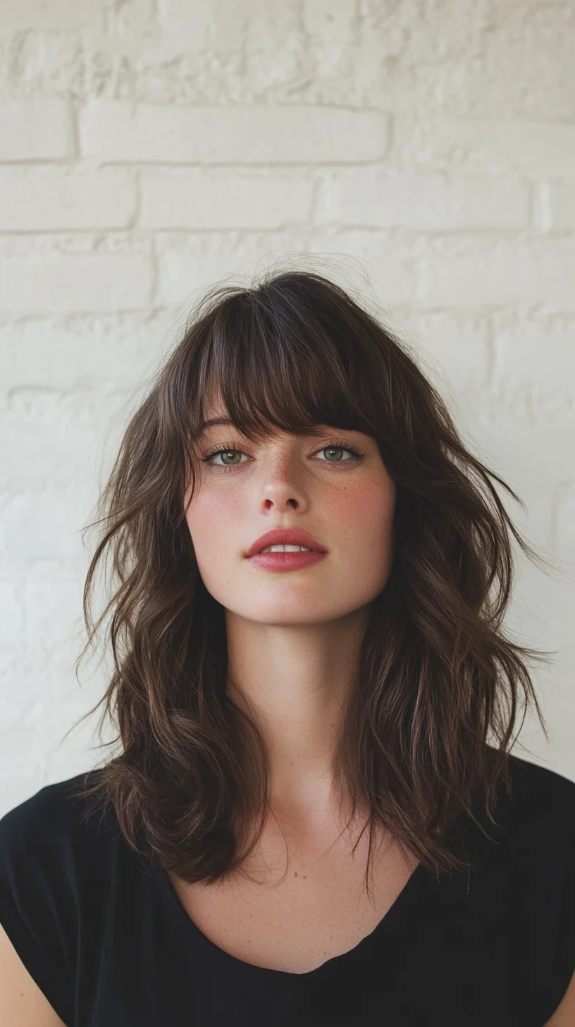 Effortlessly Chic The Tousled Lob with Bangs