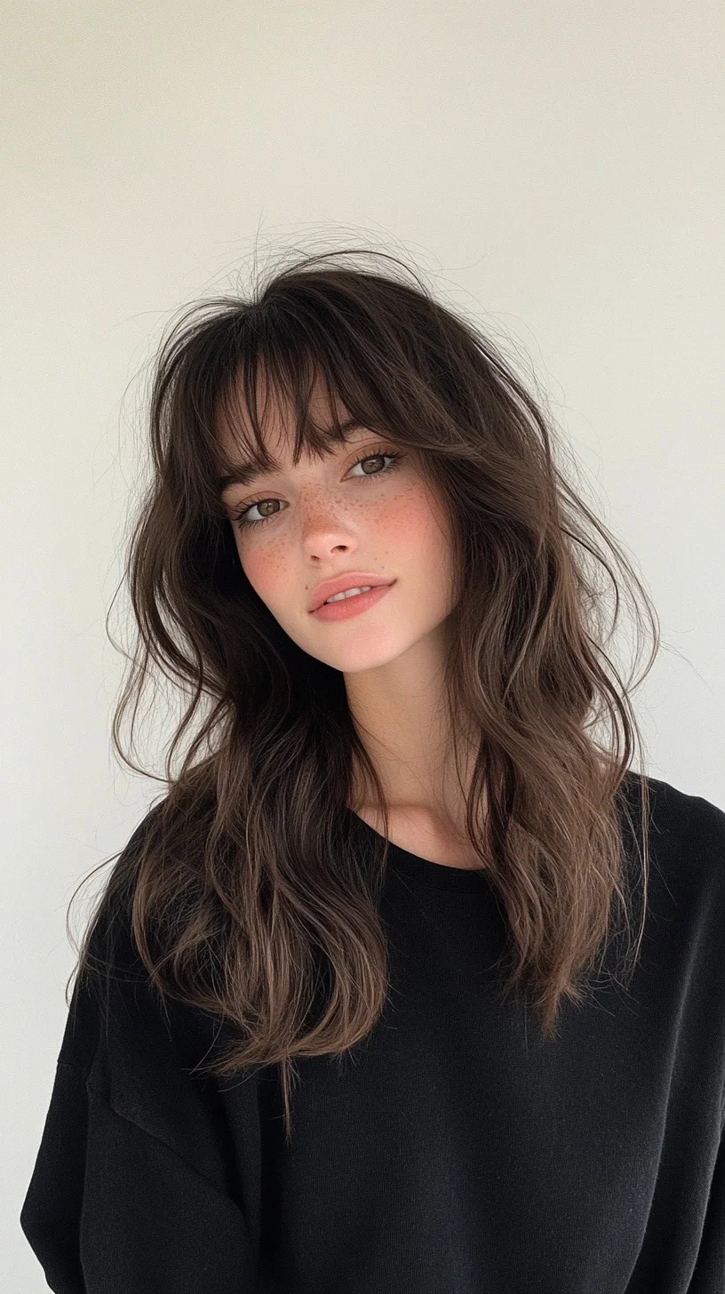 Effortlessly Chic The Tousled Lob with Bangs