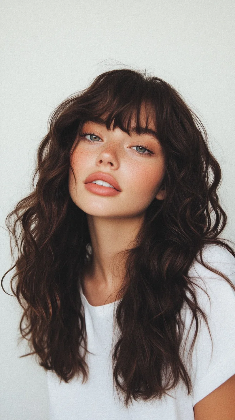 Effortlessly Chic The Tousled Waves with Fringe