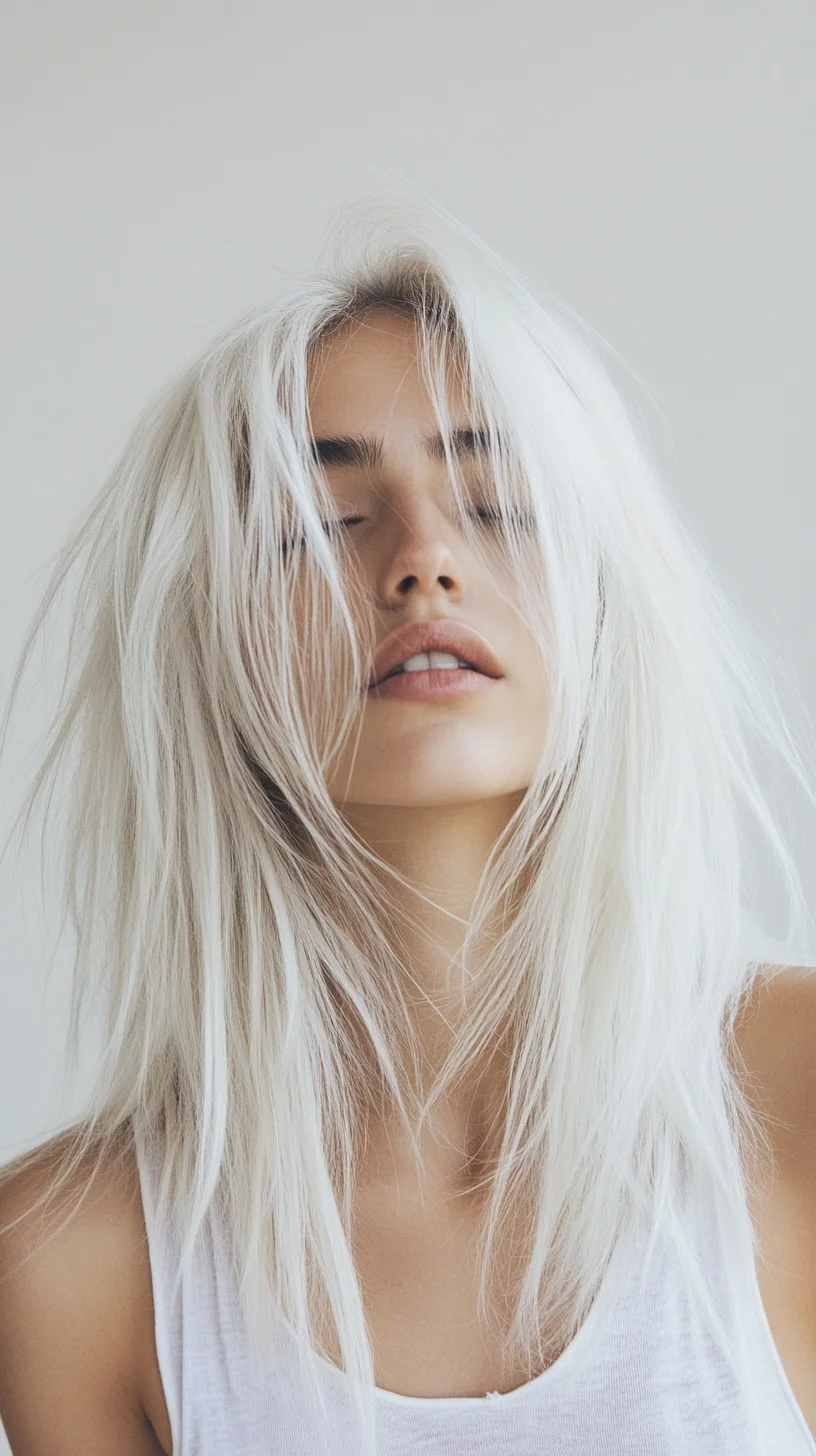 Effortlessly Chic The Tousled White Blonde Mane