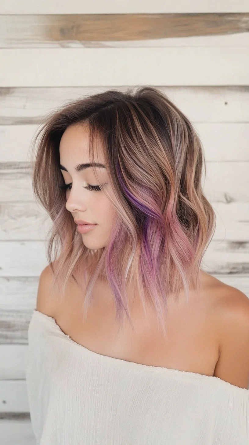 Effortlessly Chic: The Trendy Lavender-Tipped Lob