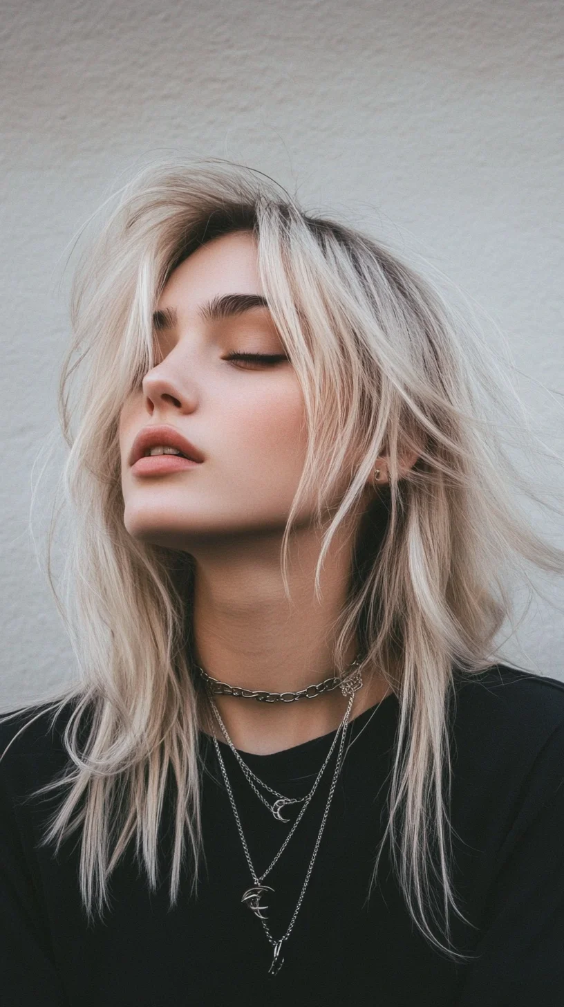 Effortlessly Chic: The Trendy Layered Lob with Subtle Blonde Highlights