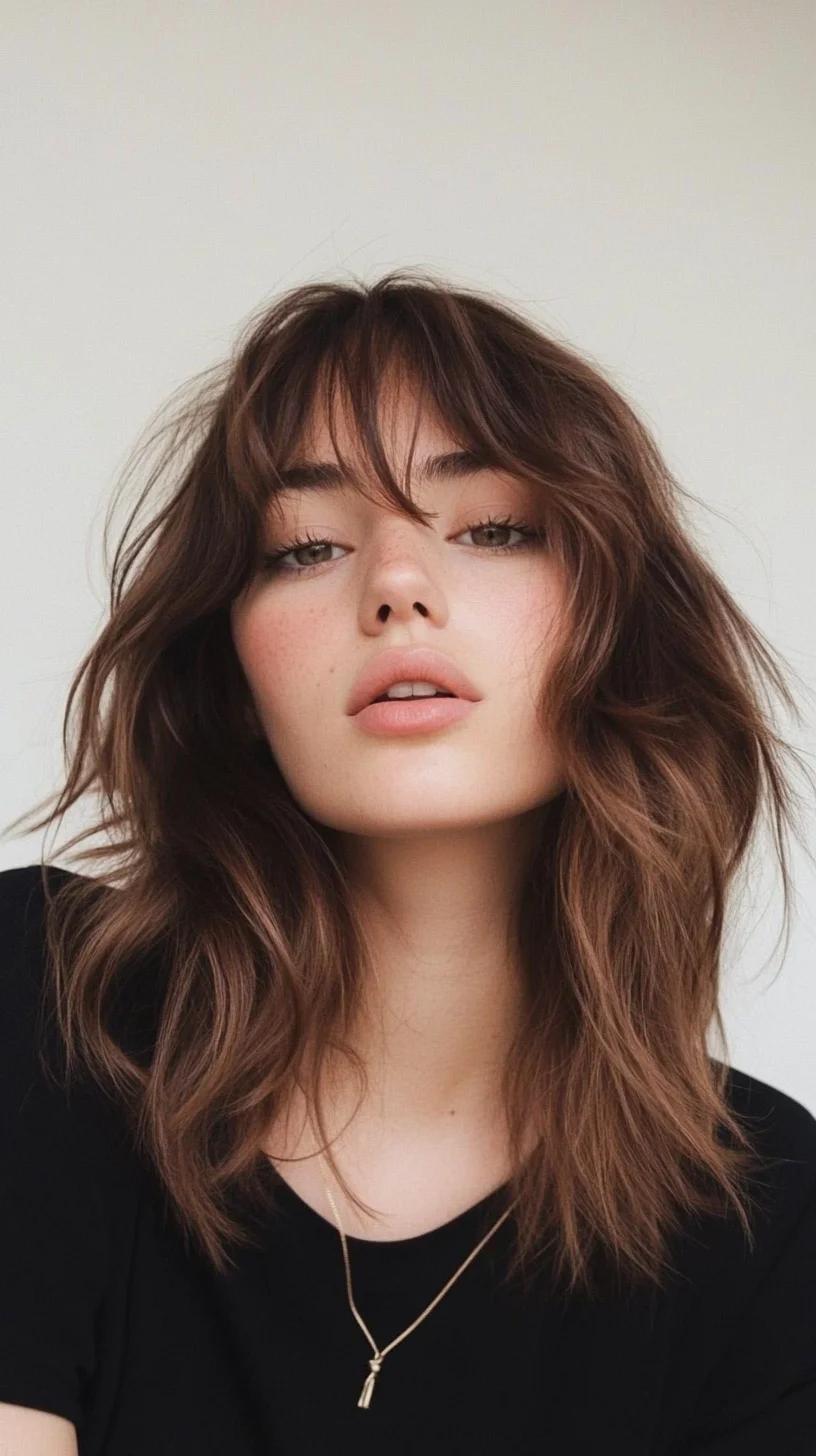 Effortlessly Chic: The Versatile Textured Lob with Face-Framing Bangs