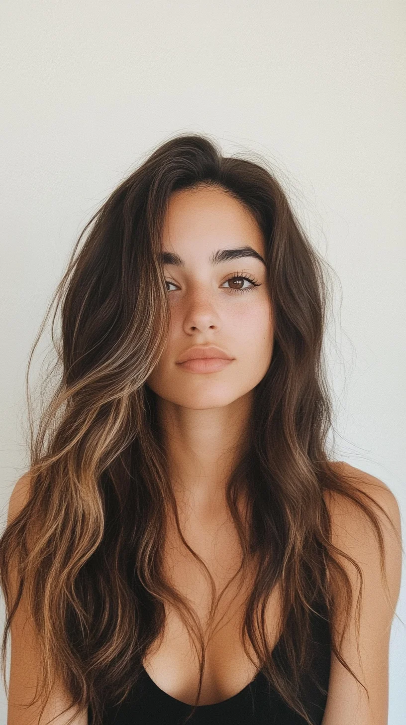 Effortlessly Chic: The Wavy Flow with Sun-kissed Highlights