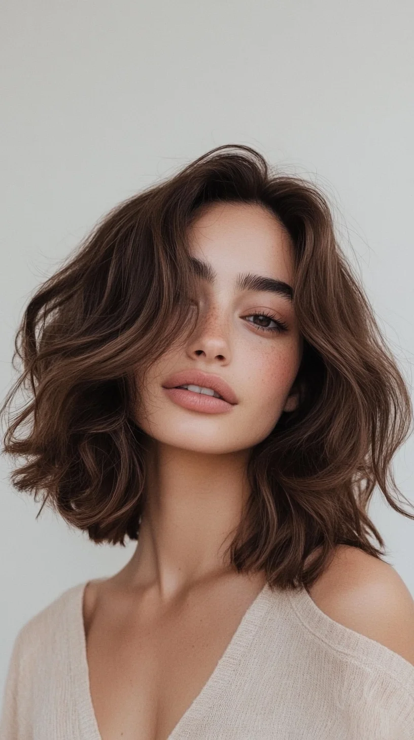 Effortlessly Chic The Wavy Lob for Casual Glam