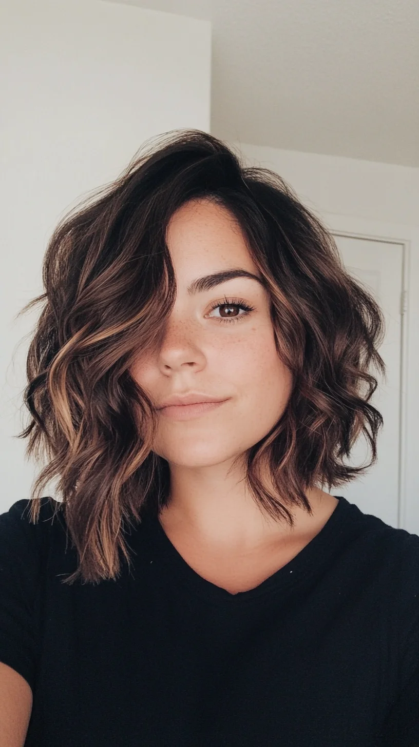 Effortlessly Chic: The Wavy Lob That Elevates Casual Elegance