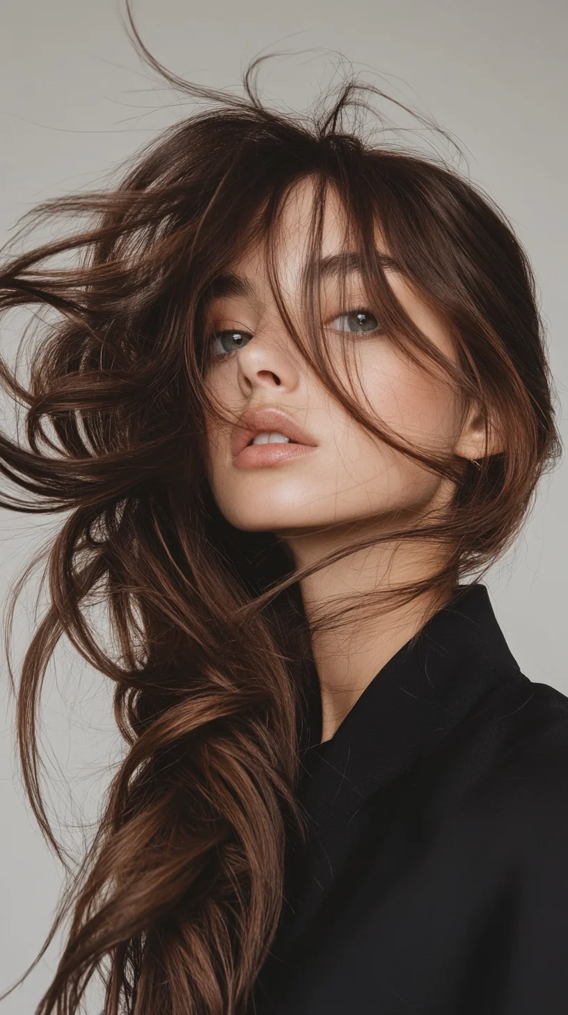 Effortlessly Chic The Wind-Swept Long Layered Hairstyle