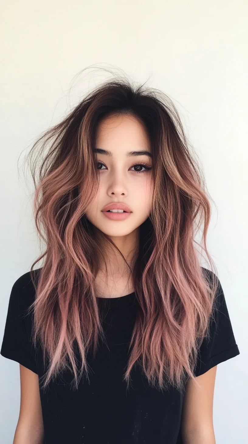 Effortlessly Chic Waves with a Flirty Pink Twist