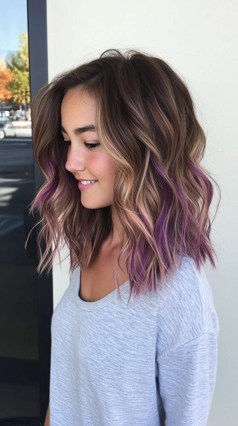 Effortlessly Chic Waves with Vibrant Ombre Highlights