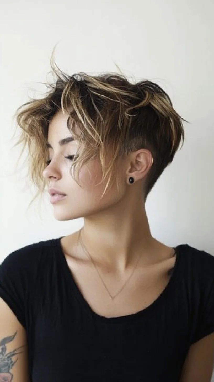 Effortlessly Edgy: The Chic Undercut Pixie with Tousled Layers