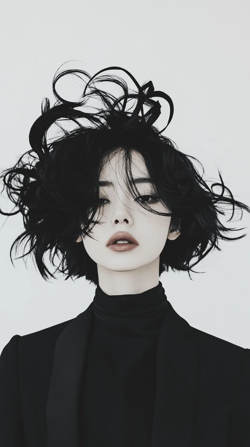 Effortlessly Edgy The Textured Black Bob