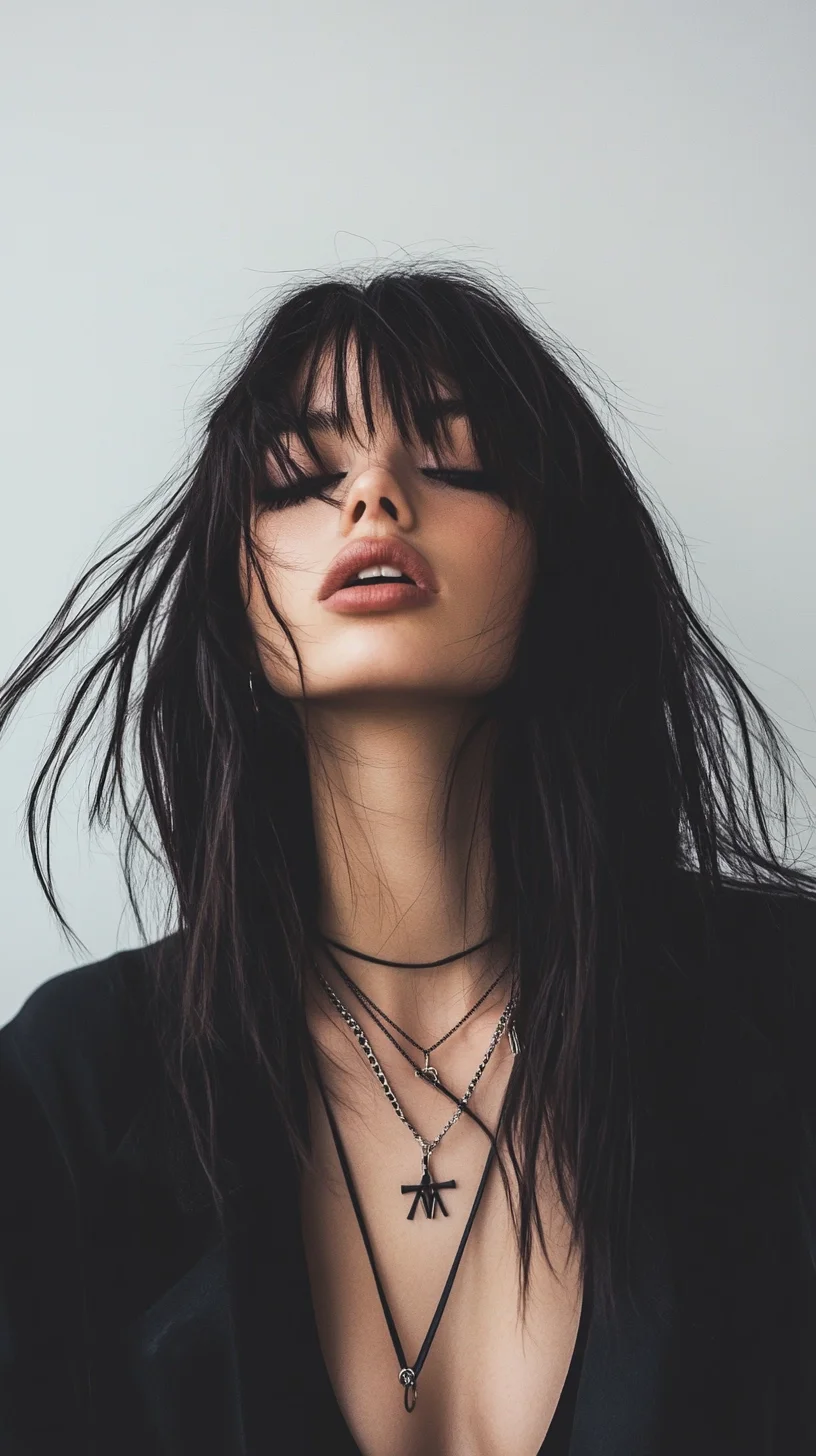 Effortlessly Edgy The Textured Shag with Bangs