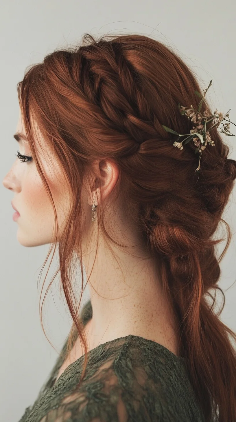 Effortlessly Elegant Braided Updo for a Bohemian Chic Look