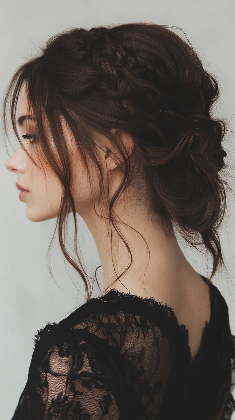 Effortlessly Elegant Braided Updo for a Romantic Look