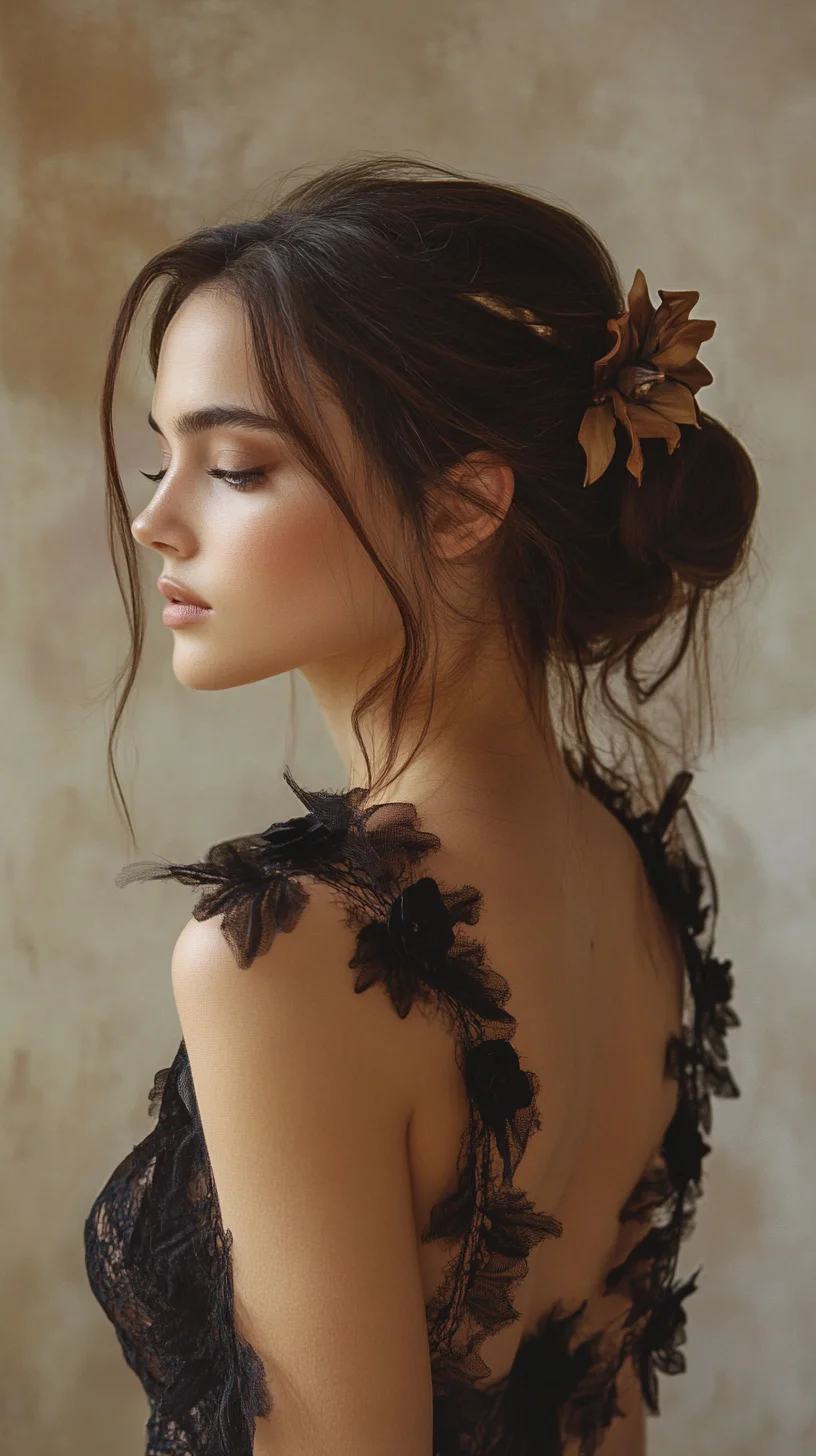 Effortlessly Elegant The Effortless Bun with Floral Accents