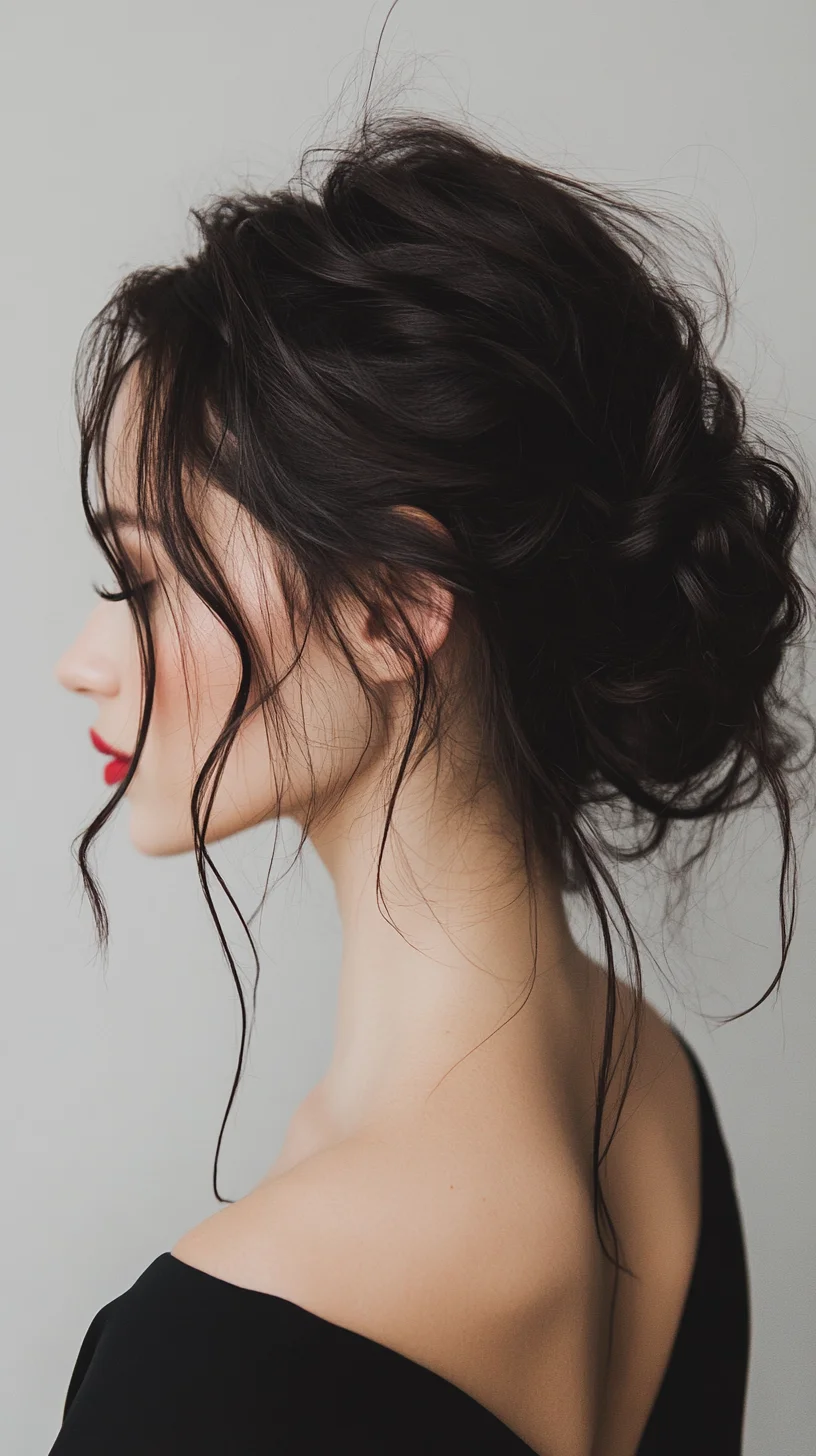 Effortlessly Elegant The Messy Bun with Face-Framing Tendrils