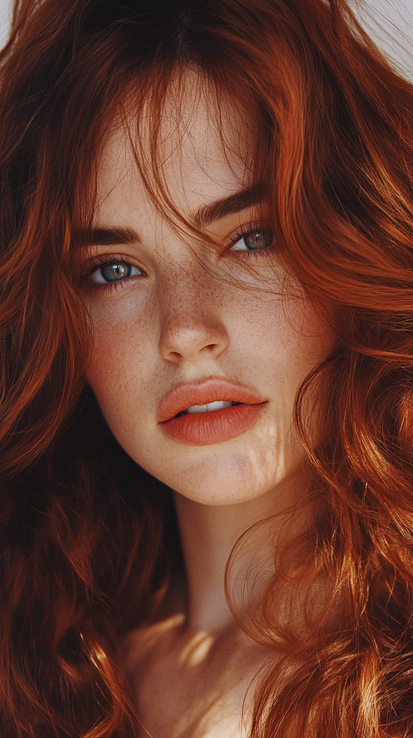 Effortlessly Gorgeous Embrace the Beauty of Voluminous, Wavy Red Locks!