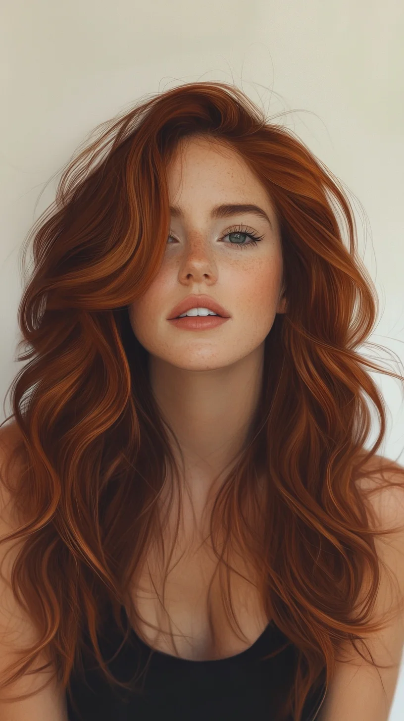 Effortlessly Lush: The Wavy Scarlet Mane