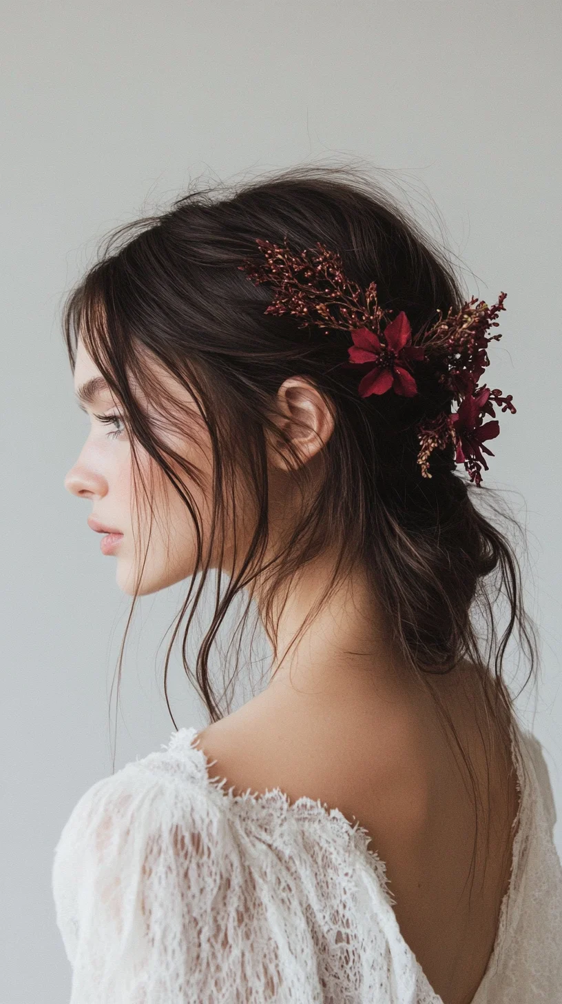 Effortlessly Romantic The Boho-Chic Floral Updo