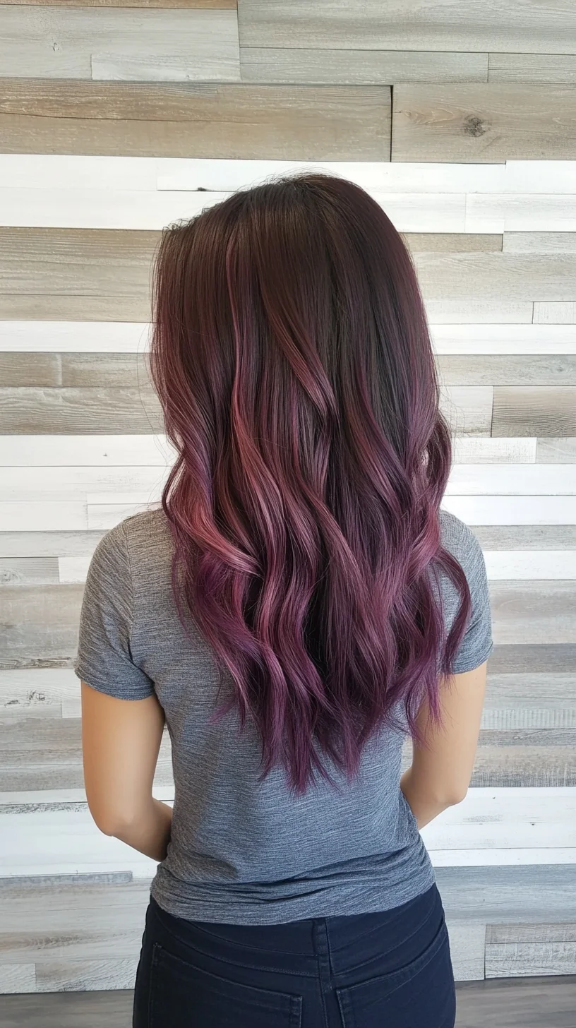 Elevate Your Look: Stunning Dark Purple Ombre Waves