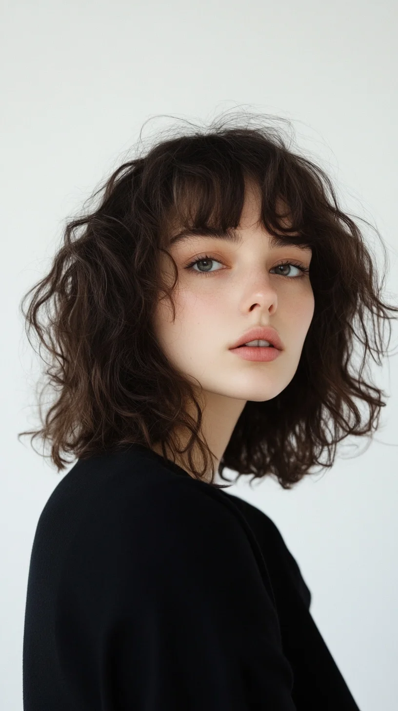 Embrace Effortless Charm: The Modern Curly Bob with Bangs