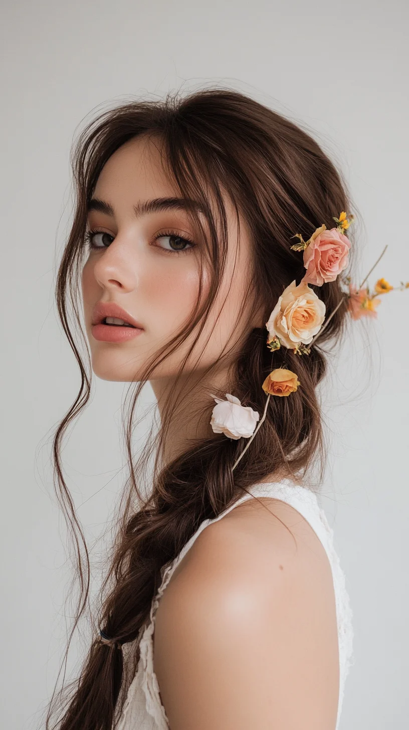 Enchanting Braided Elegance with Floral Accents