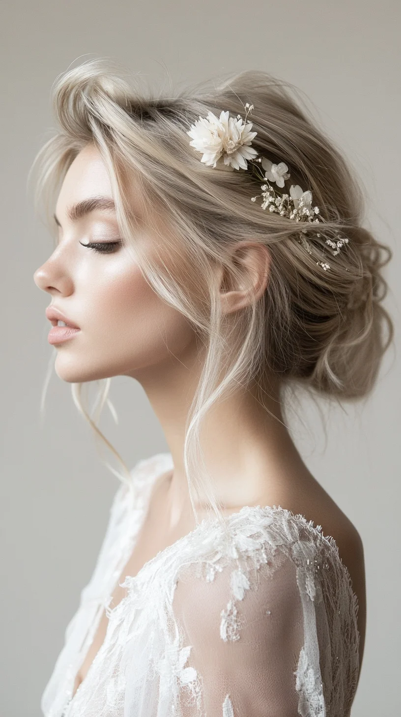 Enchanting Elegance The Chic Updo with Floral Accents