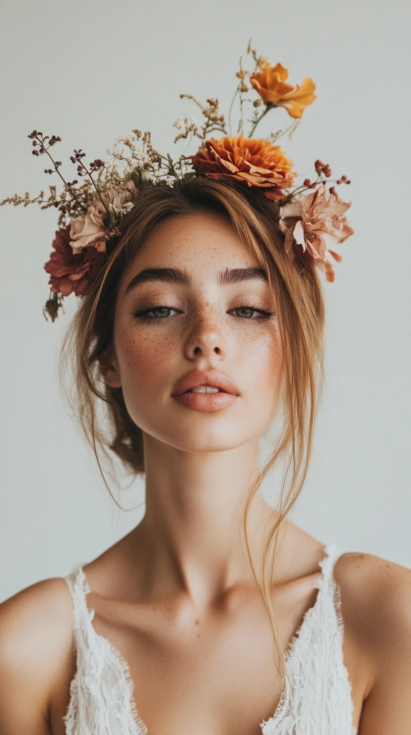 Enchanting Floral Crown A Romantic Hairstyle for Effortless Elegance