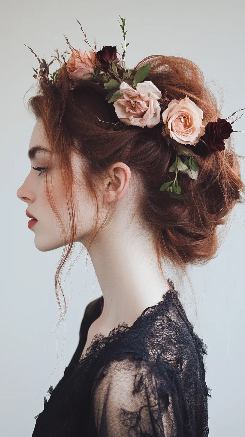 Enchanting Floral Updo A Nostalgic Touch for Any Occasion