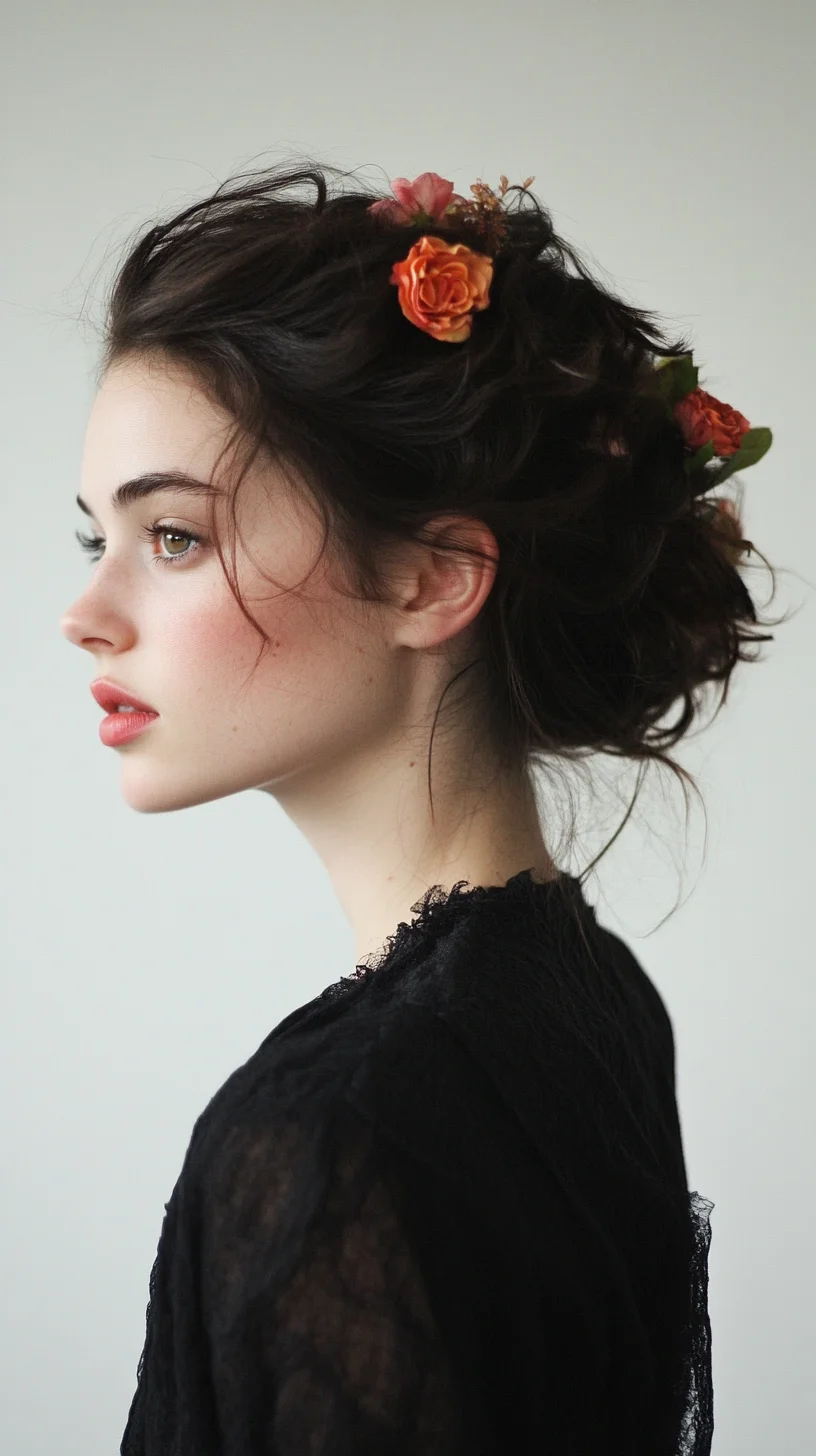 Enchanting Floral Updo A Perfect Blend of Elegance and Whimsy