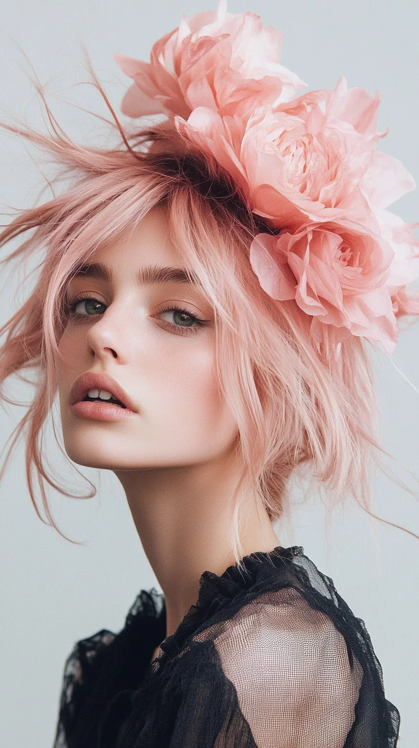 Ethereal Chic: Romantic Pink Layers with Floral Accents