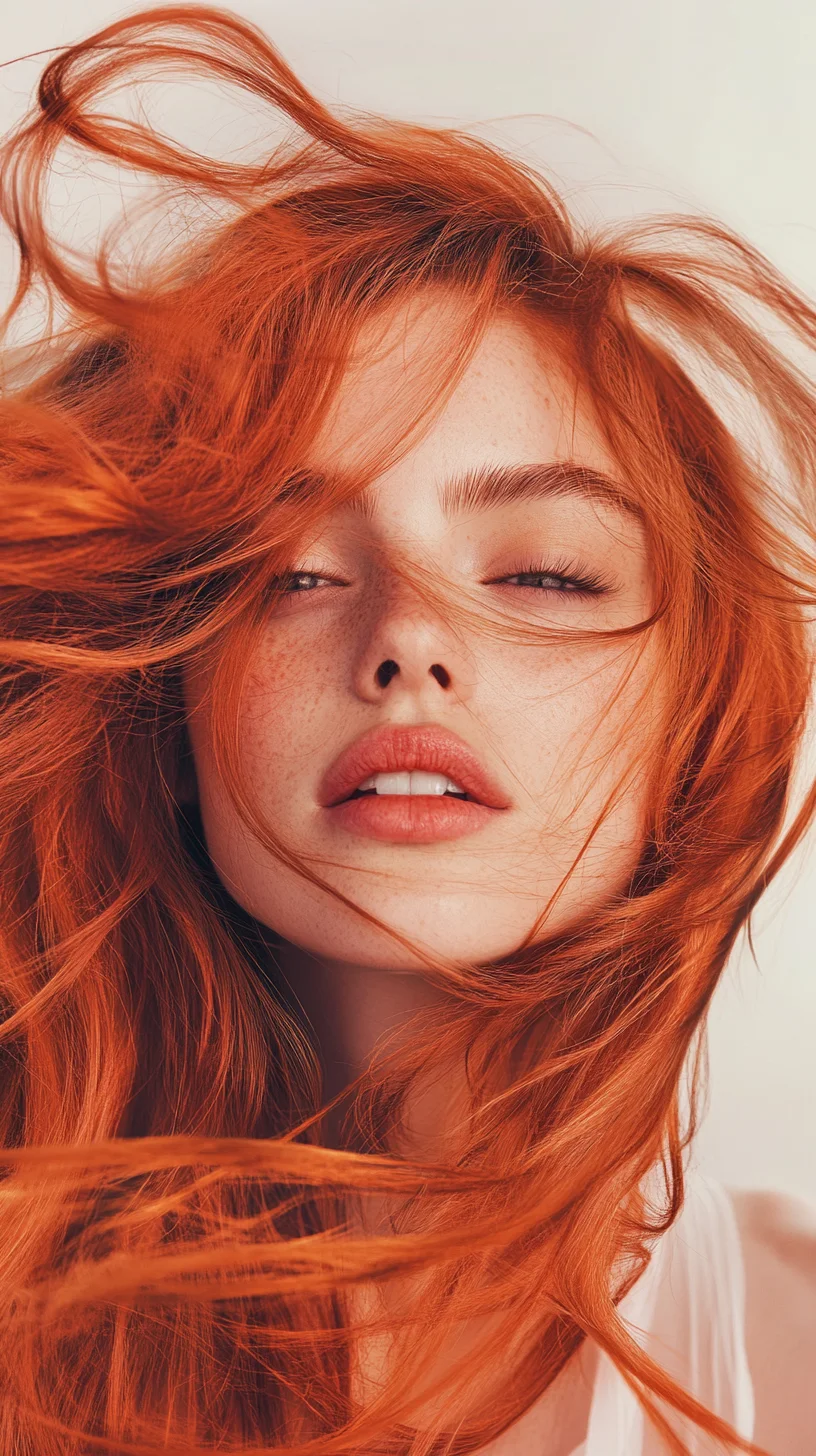 Fiery Waves Embrace Vibrant Red Locks for an Effortless Boho Vibe