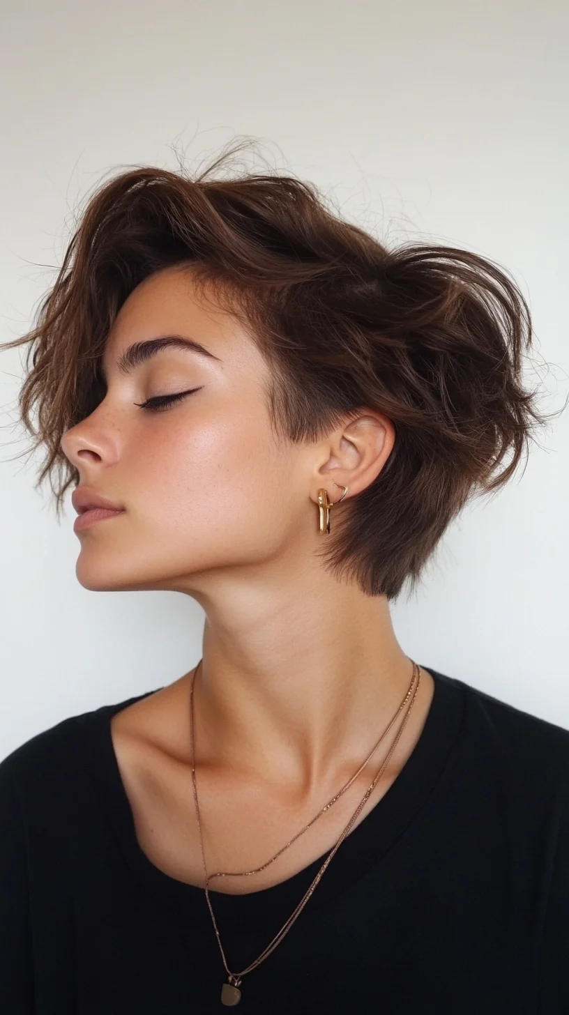 Heading: Effortlessly Chic: The Textured Pixie for a Modern Look