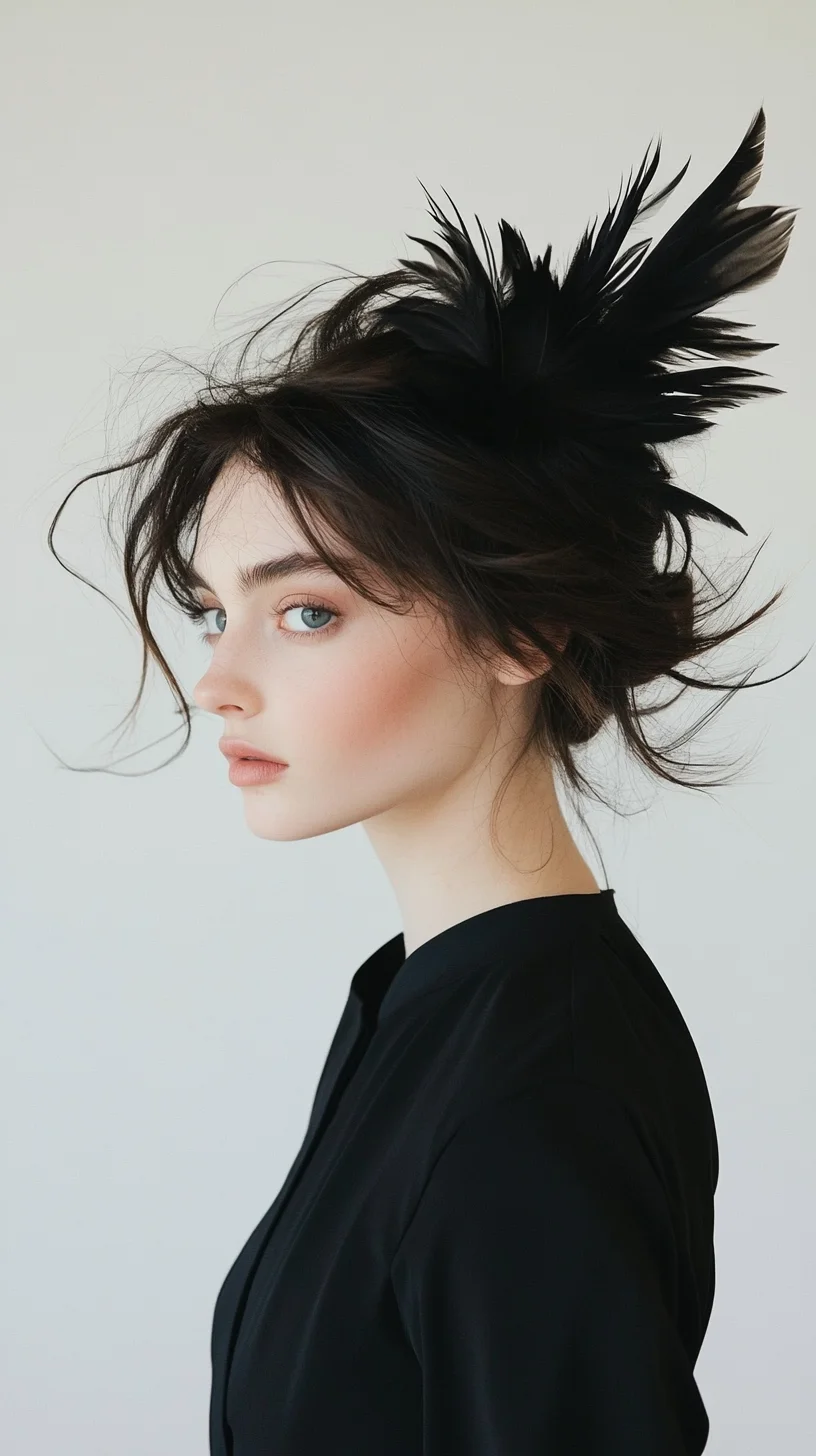 Head-Turning Elegance A Modern Feathered Updo