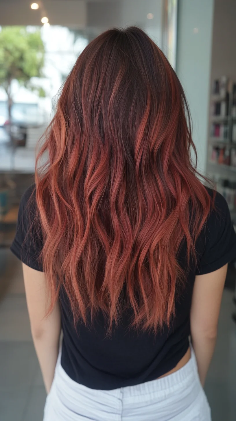 Head-Turning Ombre Waves: A Fiery Blend of Color and Texture